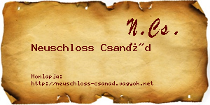 Neuschloss Csanád névjegykártya